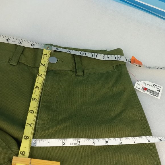 Raw hem Wide leg Sailor pant in Army Green Utility sz 00 Regular 98%cotton NEW - Picture 5 of 13